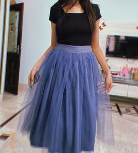 grey flared skirt