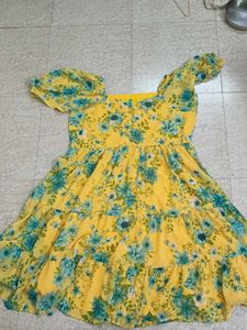 Janasya Georgette Printed Floral Midi Dress