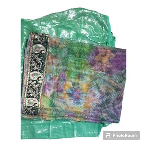 New Full Border Bollywood Net Saree With Lining Cloth