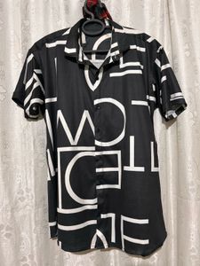 Abstract Print Short Sleeve Shirt🖤🤍
