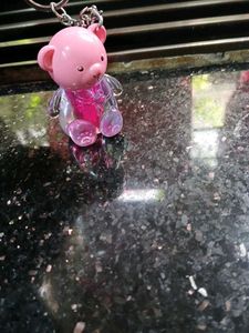 Cute Pink Teddy Bear Keychain