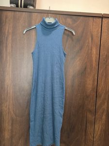 Blue Sleeveless Midi Dress