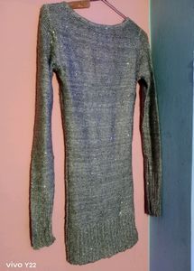 bodycon mini semi woolen type shining dress