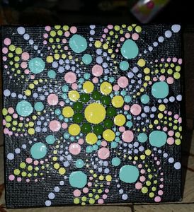 Handmade Mandala Dot Art On Canvas