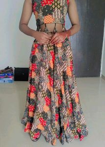 Women&#39;s cotton printed Lehenga CholiTopwear Fabric