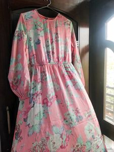 Satin Floral Dress