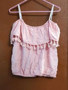Pink Off Shoulder Top For Women🩷