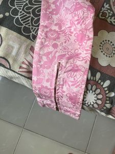 Printed pink trousers for women
