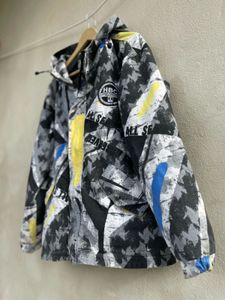 Abstract Print Hooded Jacket