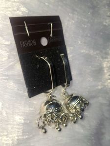 Silver Jhumka Earrings