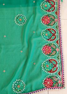 Green Embellished Dupatta