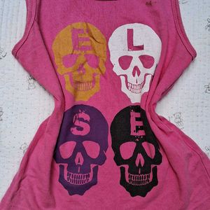 Y2k  Skull Tank Fitted Top