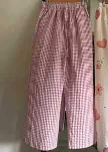Women's Gingham Wide Leg Pants