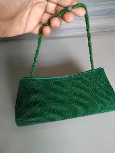 Green Beaded Clutch