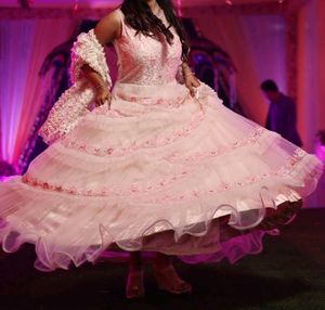 BABYPINK PRINCESS BALL GOWN WITH RUFFLES &amp; EMBROID