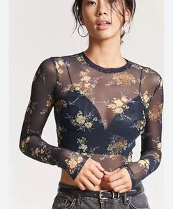 Mesh Floral Top(with Garment)