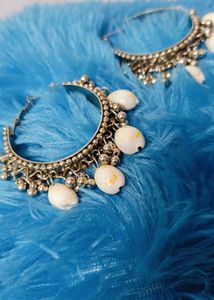 Shell Detailed Hoop Earrings