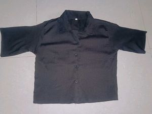 Black  Cropped Shirt