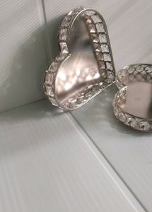 Silver Crystal Heart Tray Combo
