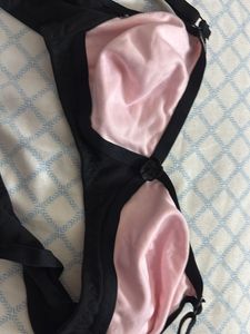Vintage Pink & Black Bra