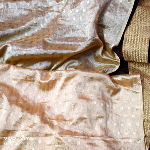 Double Shaded Brown Golden Saree