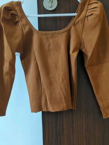 Brown Long Sleeve Top