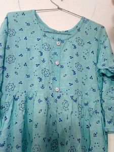 Blue Floral Print Dress