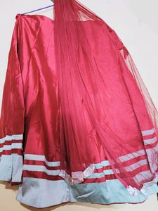 LEHENGA  FRONT OPEN💜 GOWN WITH DUPATT