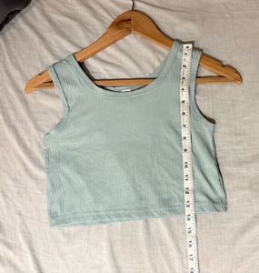 Mint Ribbed Crop Top