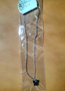 Black Butterfly Necklace 🦋 With Silver Chain
