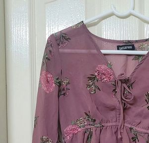 Mauve Color Layered Floral Top