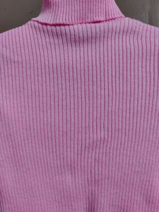 Pink High neck Sweater
