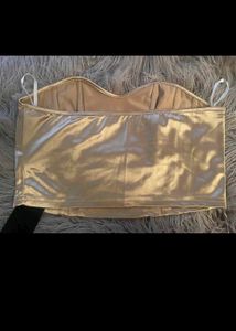 Gold Satin Shein Corset Top