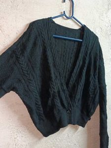 Oversized Winter Fashion Cropped Shrug Black 🖤