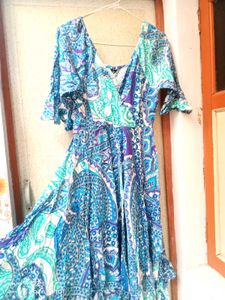 Blue Patterned beach dres