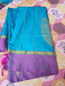 Blue &amp; Purple Silk Saree