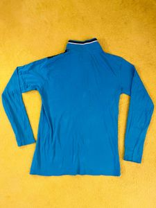 &#34;Young Full Sleeve T-Shirt-Blue with Black Accents
