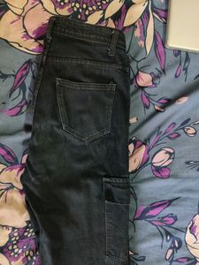 Zara Black Faded Cargo Jeans