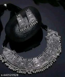 Oxidized Silver Necklace Set