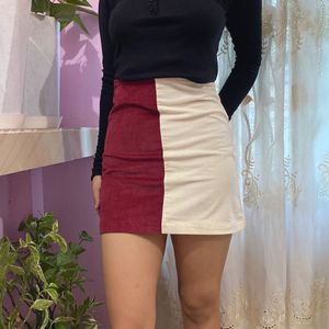 Forever21 Mini Skirt Marron And White In Colour