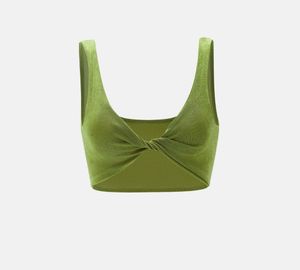 Olive Twist Bikini Crop Top