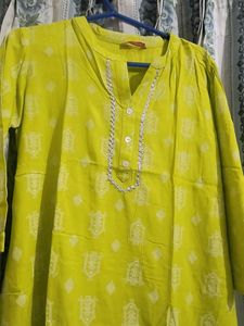 Elegant Yellow Printed Kurta
