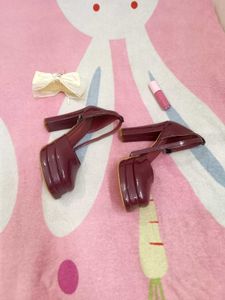Burgundy Mary Jane Heels