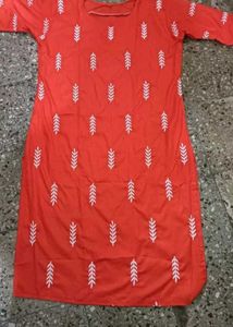 Red Embroidered Kurti