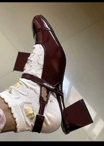 Burgundy Mary Jane Heels