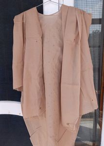 Stitched Nude Salwar Suit Set With Dupatta