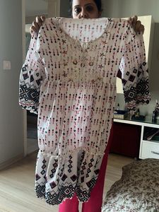 White Boho Indo Western Dress