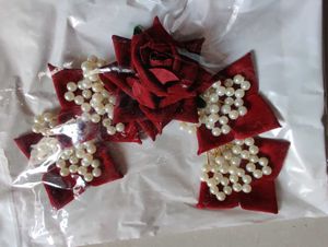 Red Floral Hair Accessories