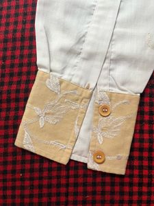 Embroidered Floral Button-Down Shirt