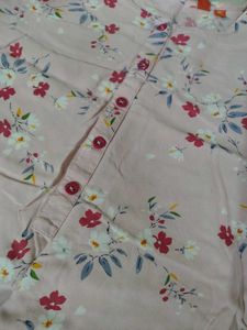 Pink Floral Kurta Office Wear